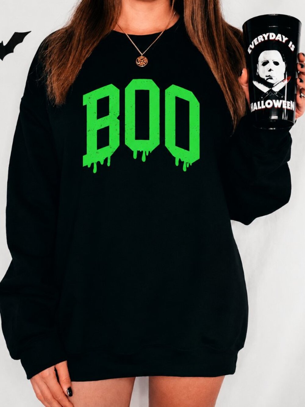 "Boo" neon Graphic Sweat shirt